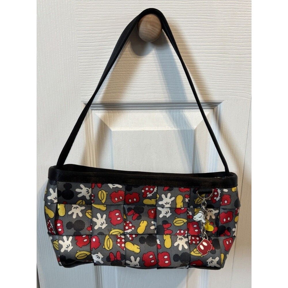 Harvey's Seatbelt Disney Mickey and Minnie Love You to Pieces Baguette Bag EUC